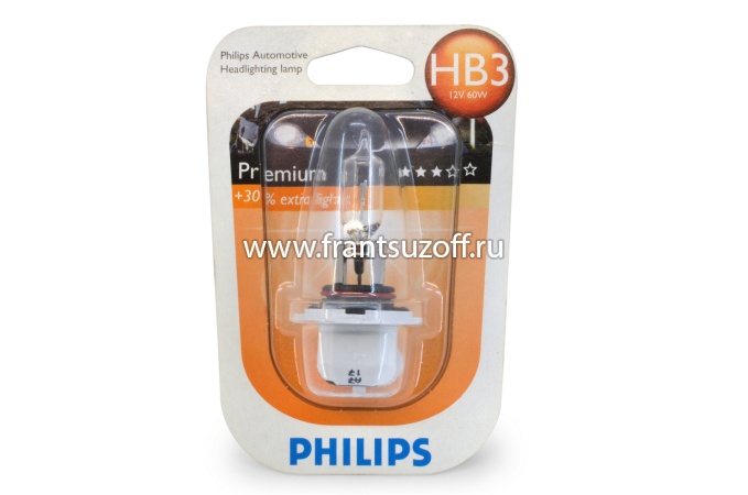 PHILIPS HB3(9005) PREMIUM+30% 60W  Лампа накаливания