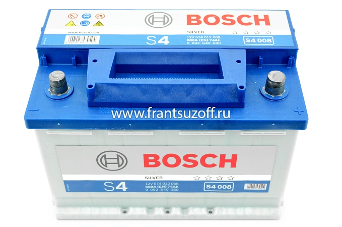 Аккумулятор Bosch  680A 74AH  ( Полюса - 0,  Длина - 278, Ширина - 175, Высота - 190 )0092s40080