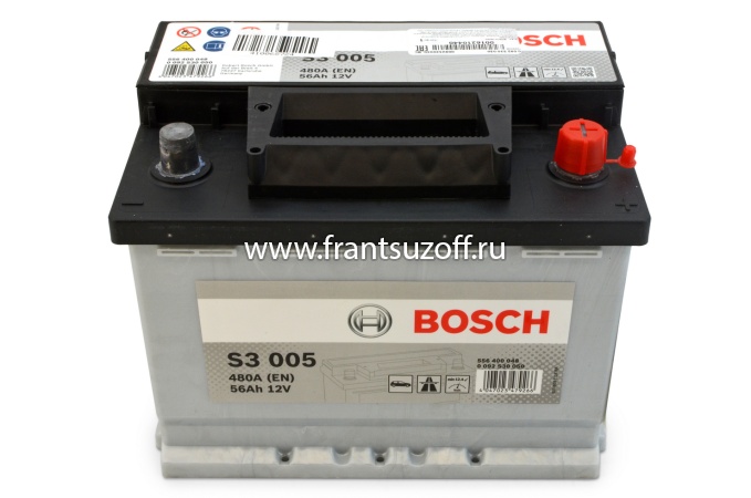 Аккумулятор Bosch  480A 56AH  ( Полюса - 0,  Длина - 242, Ширина - 175, Высота - 190 ) 0092S30050